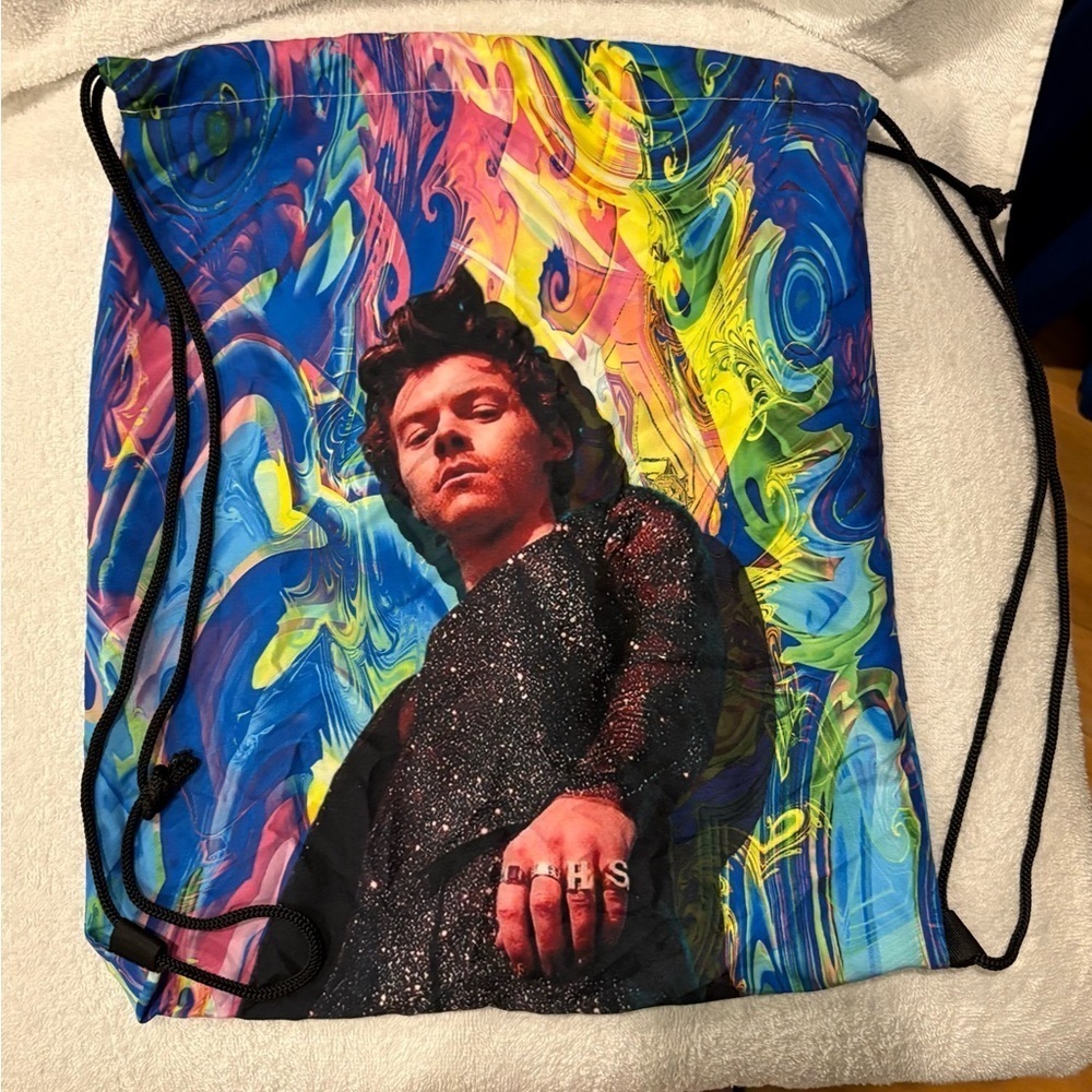 Harry Styles Colorful Drawstring Backpack - Picture 3 of 4